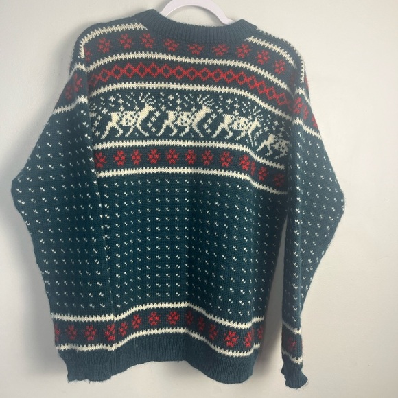 Vintage 90s Dale of Norway Reindeer 100% wool button up cardigan size large - Picture 2 of 9